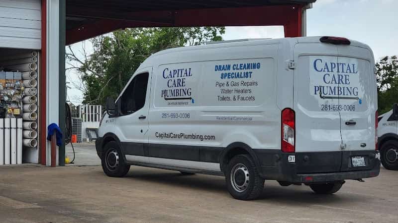 Plumbing service truck ready for cast iron pipe repair
