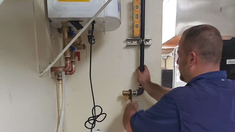 Plumbing service truck ready for cast iron pipe repair