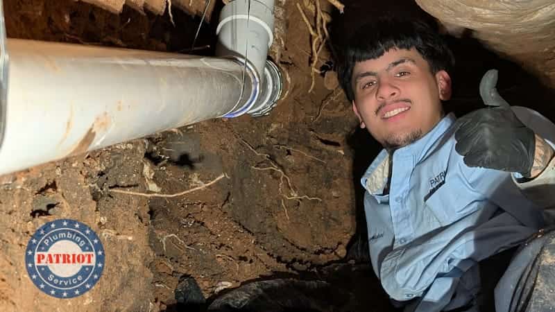 Plumbing service truck ready for cast iron pipe repair