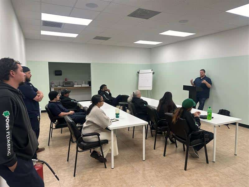Plumbing service truck ready for cast iron pipe repair