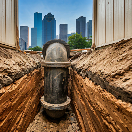 Houston pipe repair company fixing cast iron pipes in a residential home.