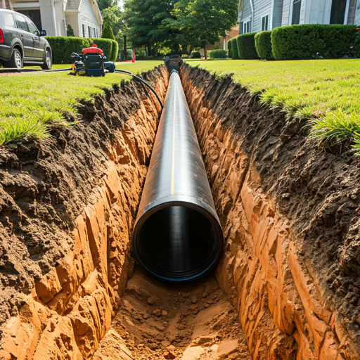 laying down pipe